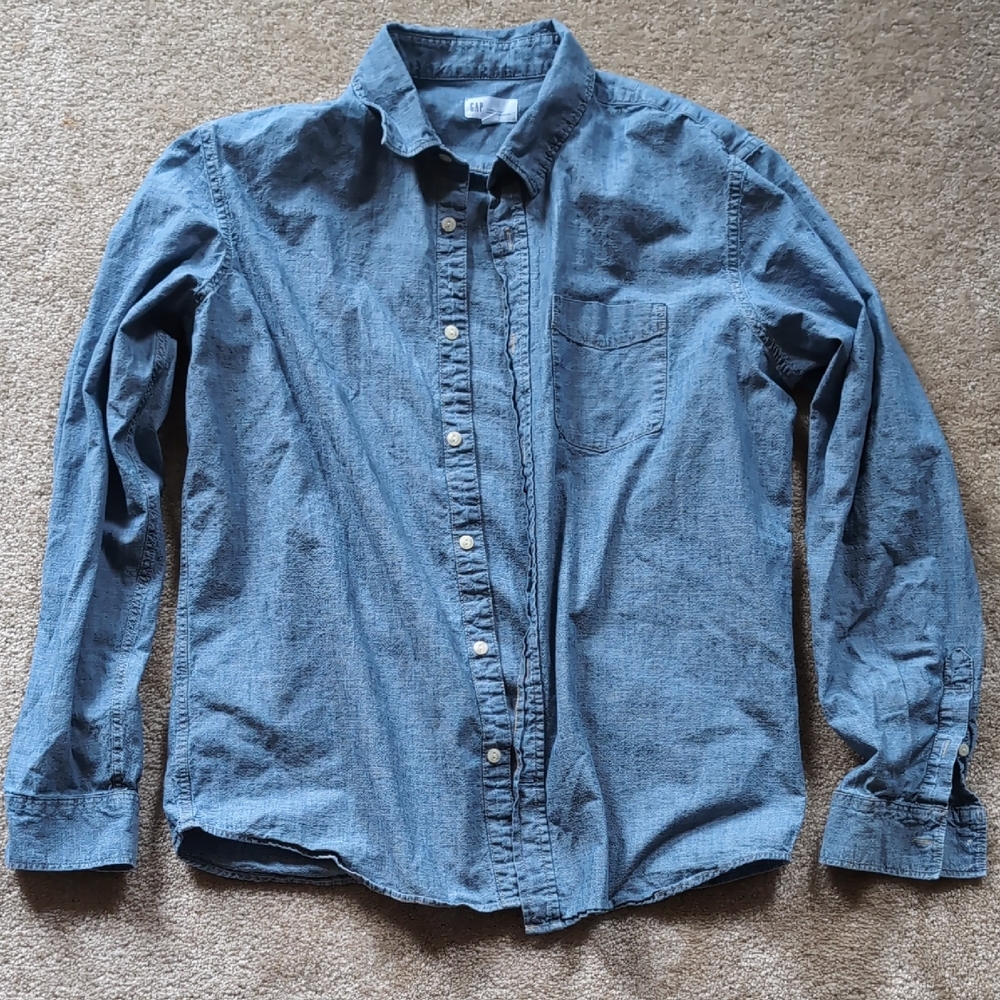 GAP Casual Indigo Button Down Shirt